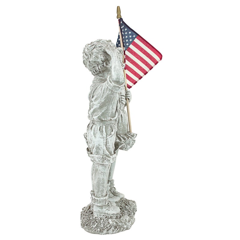 Design Toscano QM7512030 Patriotic Flag Children Statue,Antique Stone - Image 5